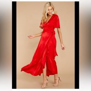 Red Maxi Wrap Dress